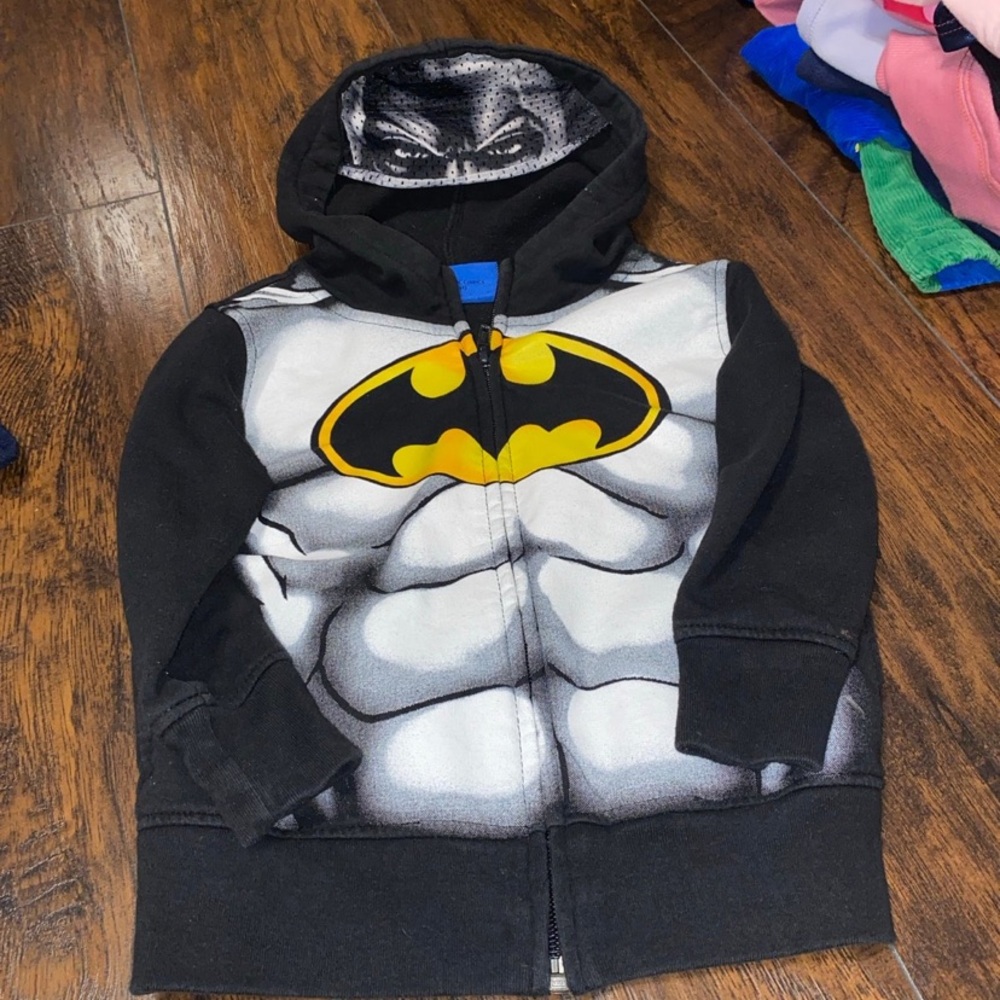 Batman Black and Gray Zip-Up with Yellow Logo